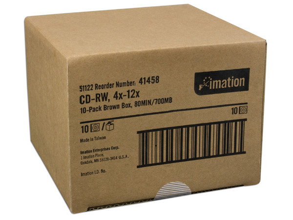 Paquete de 10 CD-RW Imation de 700MB / 12X en caja