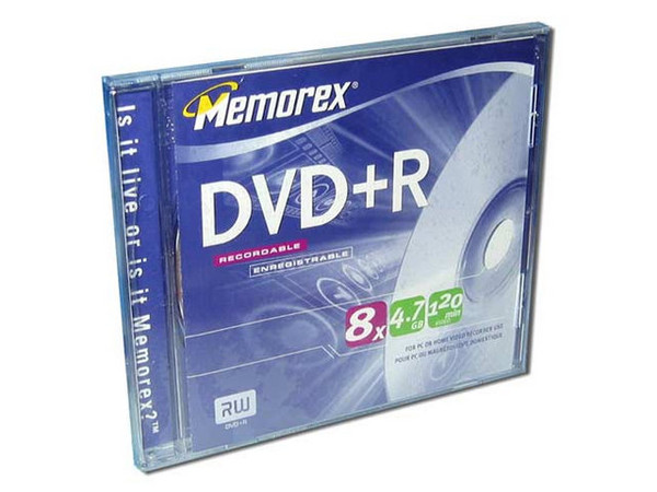 DVD+R MEMOREX, 4.7GB, 8X, 1 pieza.