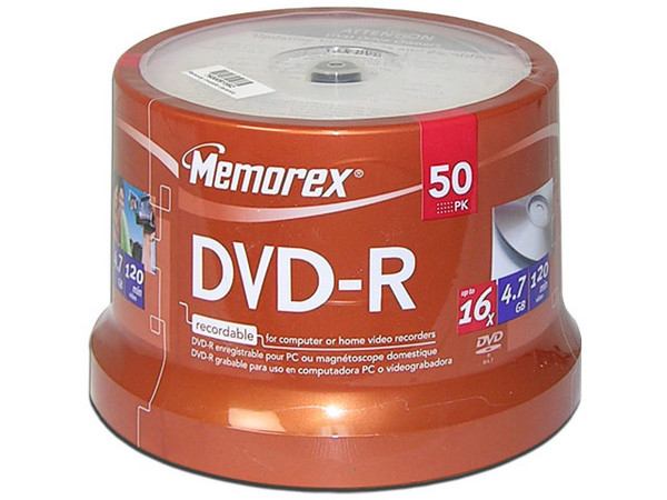 Paquete de 50 DVD-R Memorex de 4.7GB / 16X