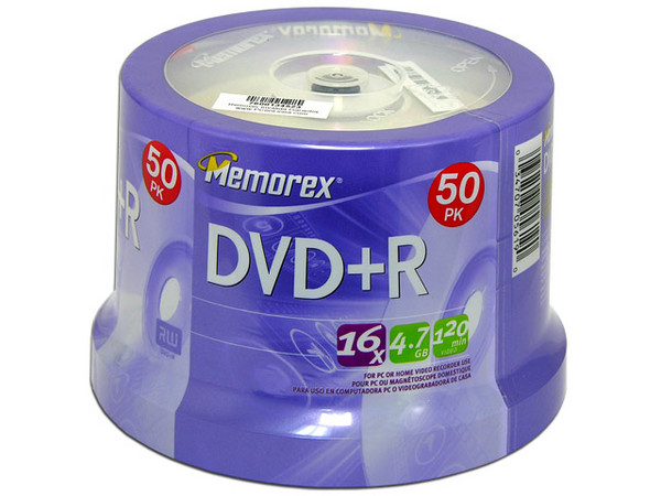 Paquete de 50 DVD+R Memorex de 4.7GB / 16X