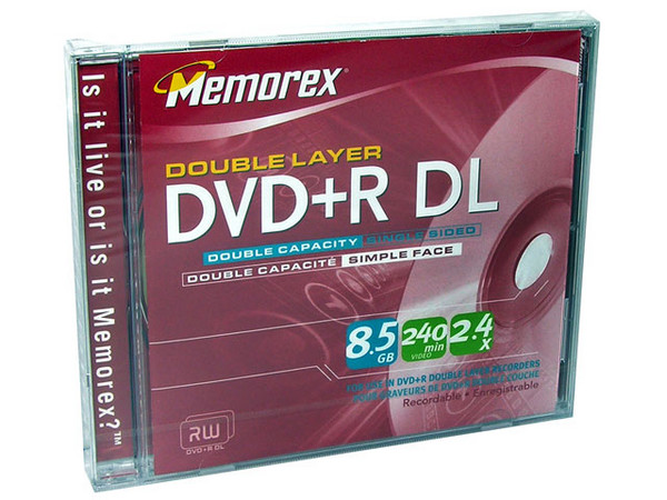Paquete de 5 DVD+R DL Memorex de 8.5GB / 2.4X