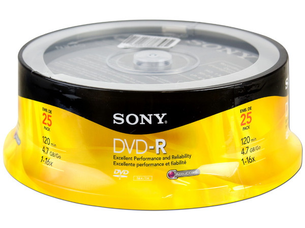 Paquete de 25 DVD-R Sony de 4.7GB / 16X