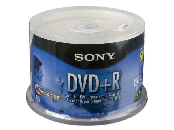 Paquete de 50 DVD+R Sony de 4.7GB / 16X