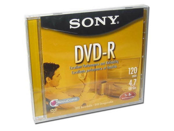 DVD-R Sony, 4.7GB, 16X, 1 pieza.
