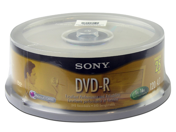 Paquete de 25 DVD-R Sony de 4.7GB / 16X