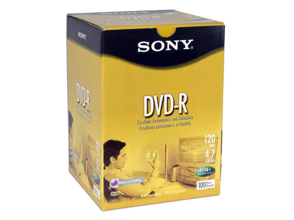 Torre de 100 DVD-R Sony de 4.7GB / 16X