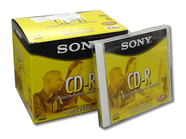Paquete de 10CDs Grabables Sony 700MB/80MIN/32X