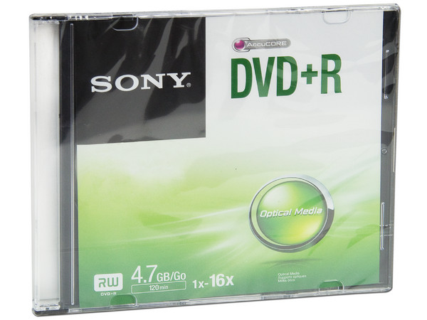 DVD+R Sony, 4.7GB, 16X, 1 pieza.