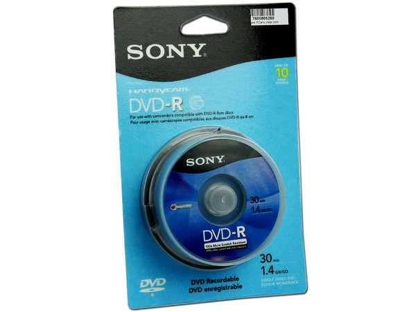 Paquete de 10 Mini DVD-R Sony de 1.4GB  