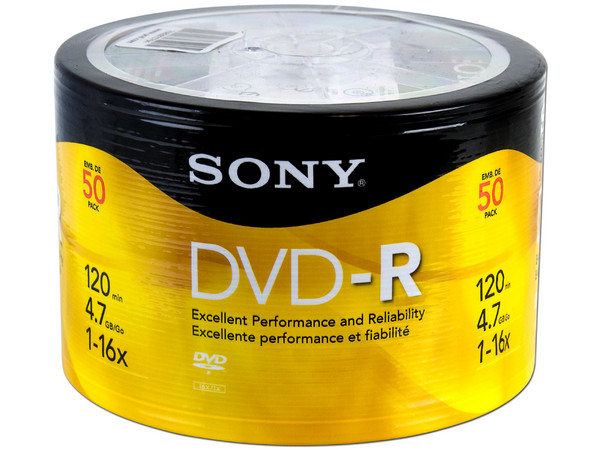 Paquete de 50 DVD-R Sony de 4.7GB / 16X