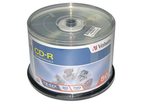 Paquete de 50 CD-R Verbatim de 700MB / 52X