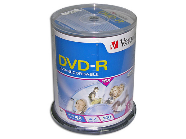 Paquete de 100 DVD-R Verbatim de 4.7GB, 16X