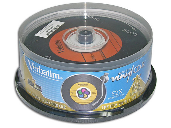 Paquete de 25 CD-R Verbatim Digital Vinyl, 700MB/80min.