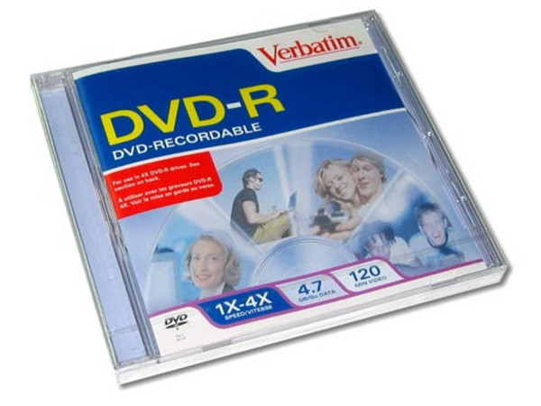 DVD-R Verbatim de 4.7GB/4X en Caja. Una Pieza
