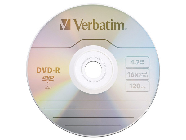 Paquete de 50 DVD-R Verbatim de 4.7 GB, 16x.
