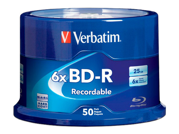 Torre Disco Multimedia Grabable Verbatim BD-R 98397 de 50 piezas.