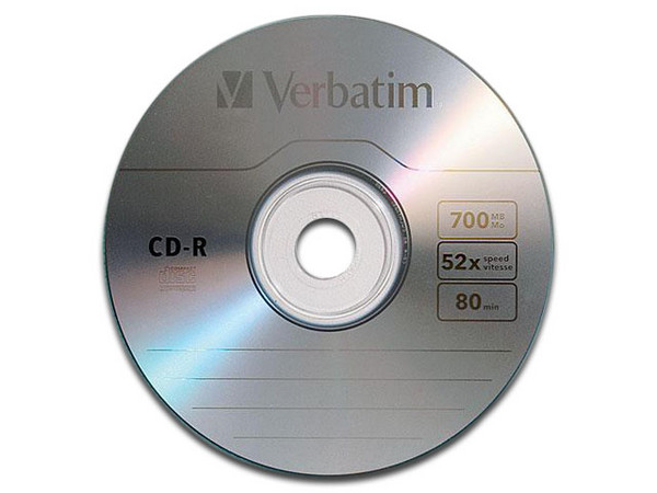 CD-R Verbatim, 700MB, 52x, 1 torre con 100 piezas.