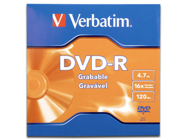 DVD-R VERBATIM de 4.7 Gb, x16, Sobre con 1 pieza.