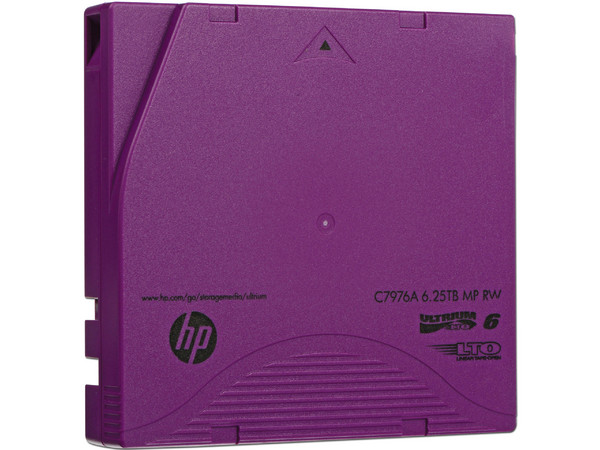 Cartucho de datos regrabable HP LTO-6 Ultrium de hasta 6.25 TB.