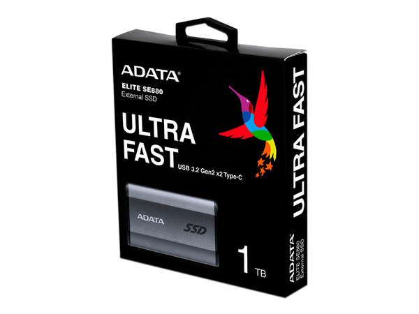 Unidad de Estado Sólido externo ADATA SE880 de 1TB, USB 3.2.