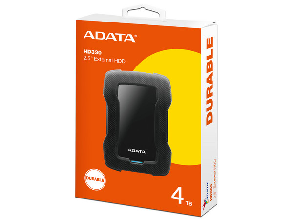 Disco Duro Portátil ADATA HD330 de 4TB, USB 3.1. Color Negro.