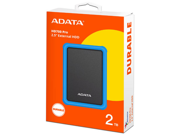 Disco Duro Externo ADATA HD700 Pro de 2TB, USB 3.2 Gen 1. Color azul.