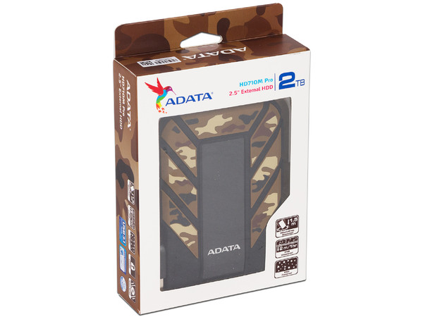 Disco Duro Portátil ADATA DashDrive Durable HD710M Pro de 2TB a prueba de agua y golpes, USB 3.1.