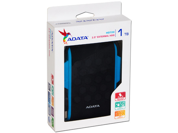 Disco Duro Portátil ADATA HD720 de 1 TB a prueba de polvo, agua y golpes, USB 3.0. Color Azul