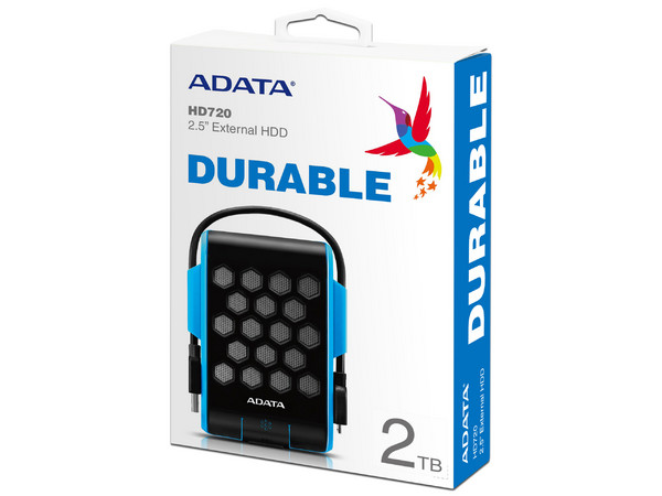 Disco Duro Portátil ADATA DashDrive Durable HD720 de 2 TB a prueba de agua, golpes y polvo, USB 3.0.