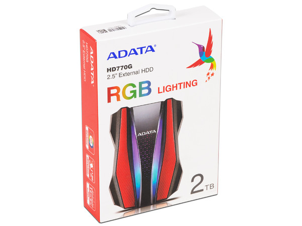 Disco Duro Portátil ADATA Warrior of Light HD770G de 2 TB a prueba de agua y golpes, USB 3.0. Color Rojo.