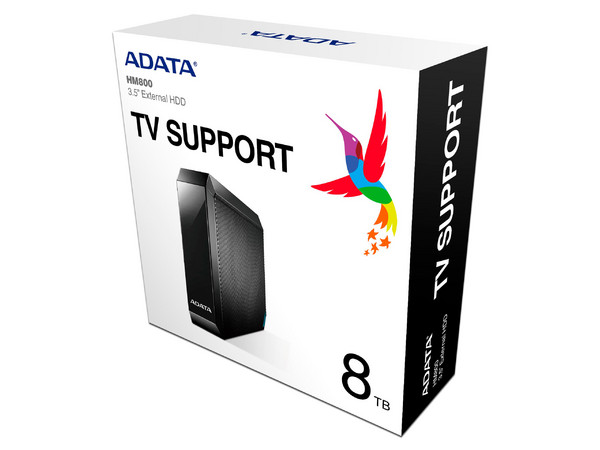 Disco Duro Externo ADATA HM800 de 8 TB, USB 3.2 Gen1. Color Negro.