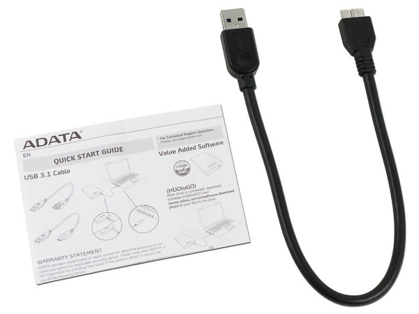 Disco Duro Portátil ADATA HV300 SLIM de 2TB, USB 3.1. Color Negro.