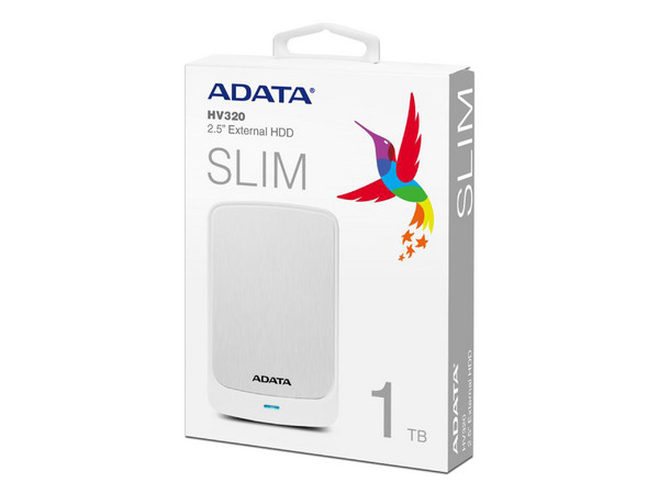 Disco duro Externo ADATA HV320 de 1TB, USB 3.1. Color Blanco.