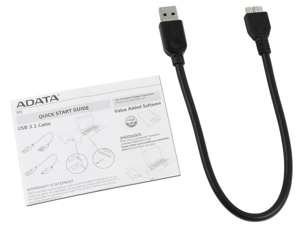 Disco Duro Portátil ADATA SLIM HV620S de 2TB, USB 3.1. Color Negro.