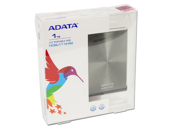 Disco Duro Portátil ADATA Nobility NH92 de 1 TB, USB 2.0. Color Plateado