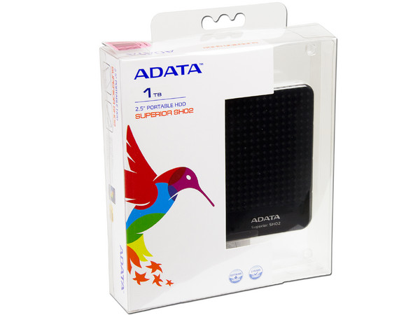 Disco Duro Portable Adata Superior SHO2 de 1TB, USB 2.0. Color Negro