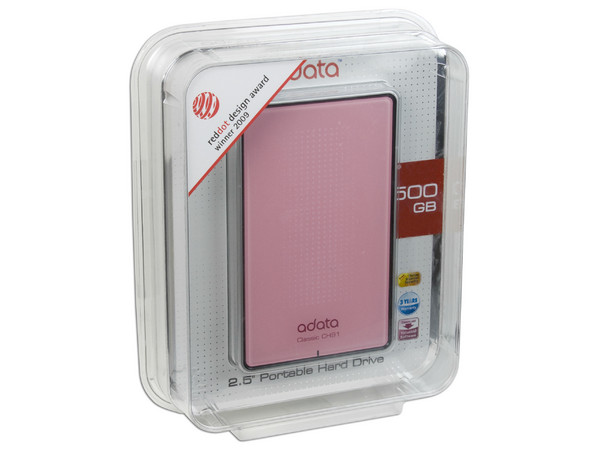 Disco Duro Portable adata Classic de 500GB, USB 2.0. Color Rosa