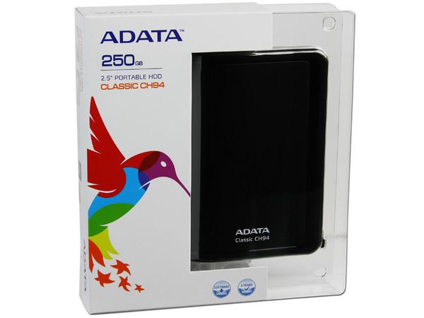  Disco Duro Portable ADATA Classic CH94 de 250GB, USB 2.0. Color Negro