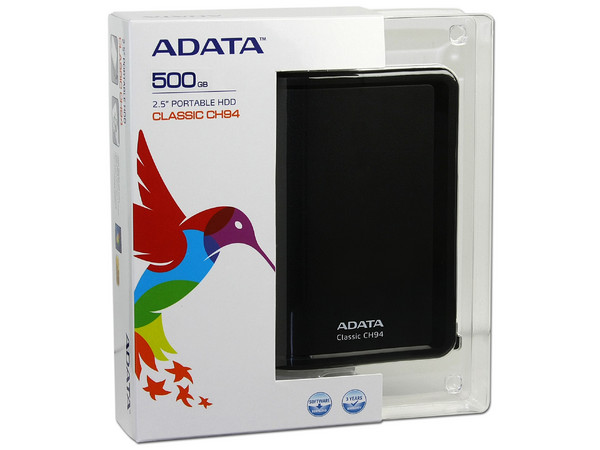 Disco Duro Portátil Adata Classic CH94 de 500 GB, USB 2.0