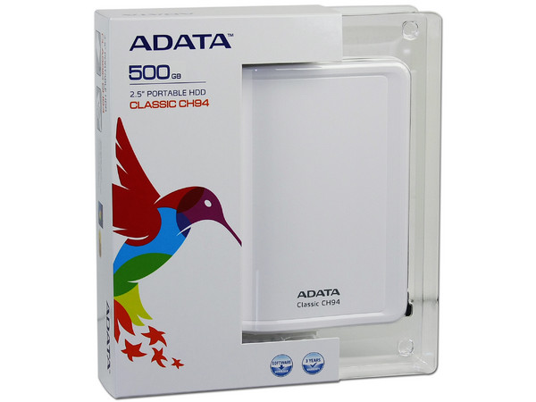 Disco Duro Portátil Adata Classic CH94 de 500 GB, USB 2.0.