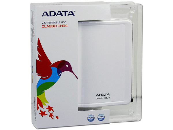 Disco Duro Portable adata Classic CH94 de 640GB, USB 2.0. Color Blanco