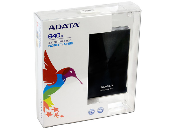 Disco Duro Portable adata Nobility NH92 de 640GB, USB 2.0. Color Negro