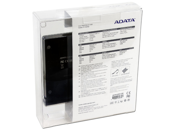 Disco Duro Portable adata Nobility NH92 de 640GB, USB 2.0. Color Negro