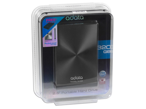 Disco Duro Portable adata Nobility NH92 de 320GB, USB 2.0. Color Plateado