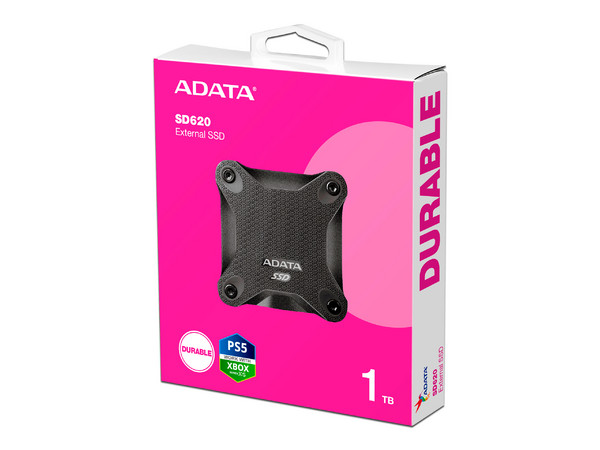 Unidad de Estado Sólido Portátil ADATA SD620 de 1TB, USB 3.2. Color Negro.