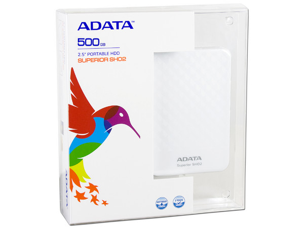 Disco Duro Portátil Adata Superior SHO2 de 500 GB, USB 2.0.
