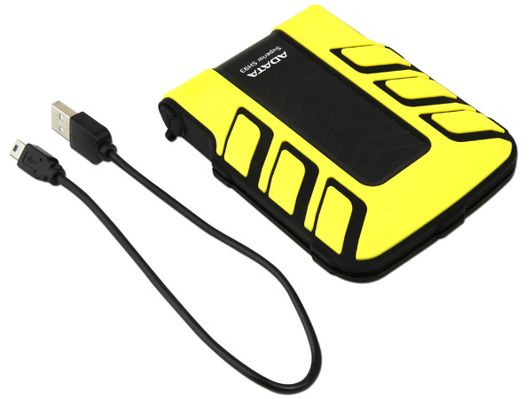 Disco Duro Portátil Adata Sport SH93 a prueba de agua y golpes de 750 GB, USB 2.0. Color Amarillo