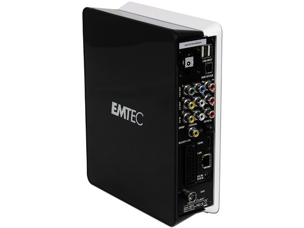 Disco Duro Externo Multimedia Emtec Movie Cube de 500 GB con sintonizador digital, HDMI, USB 2.0 y control remoto.