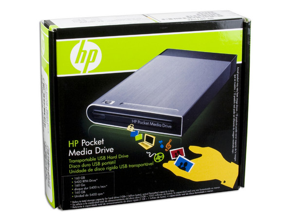 Disco Duro Portátil HP Pocket Media Drive de 160 GB.