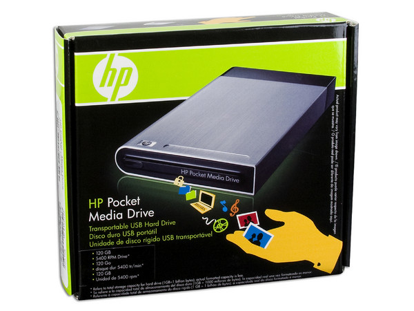 Disco Duro Portátil HP Pocket Media Drive de 120 GB.